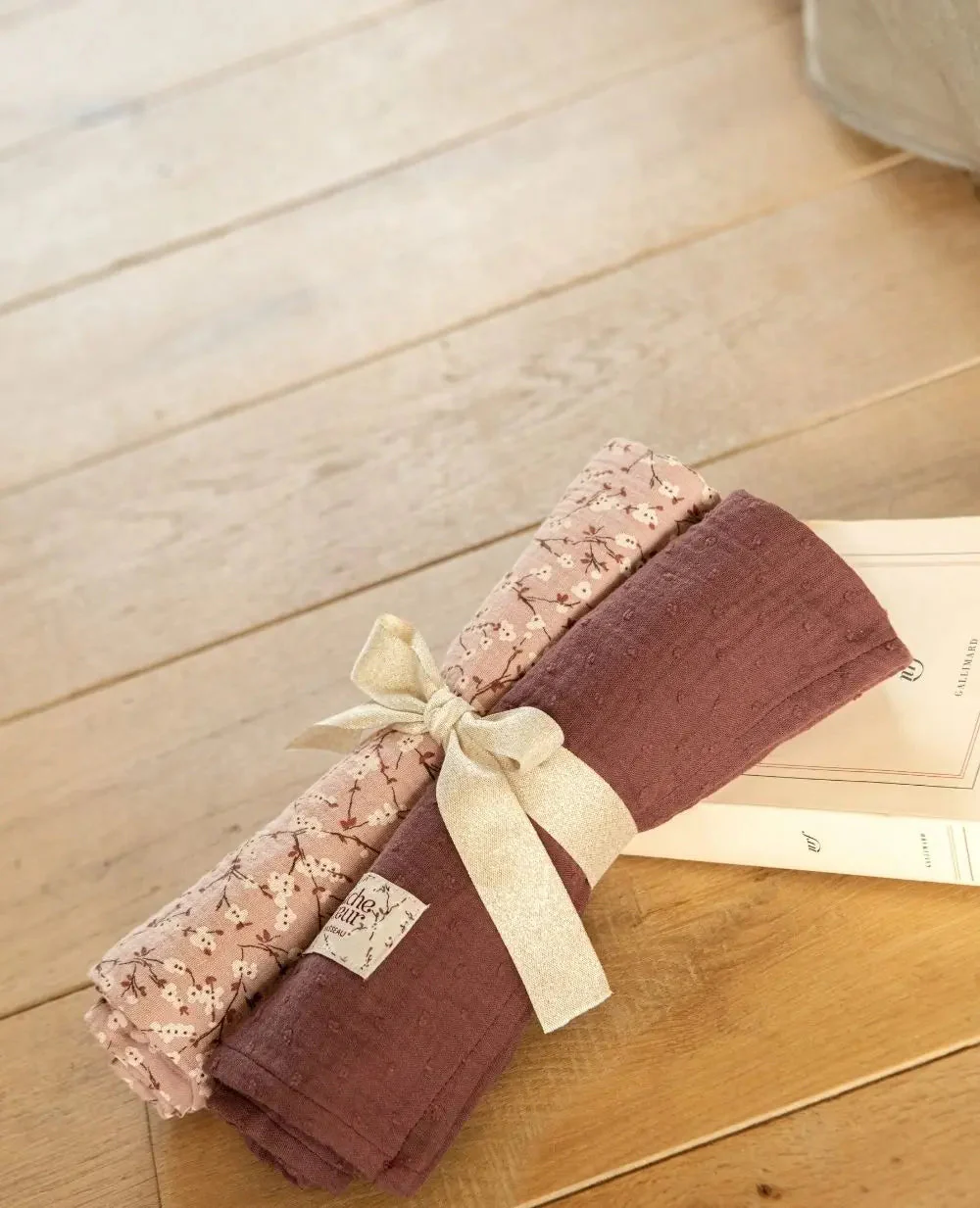 2 Maxi Langes bébé 65x65cm Trousseau – Image 2