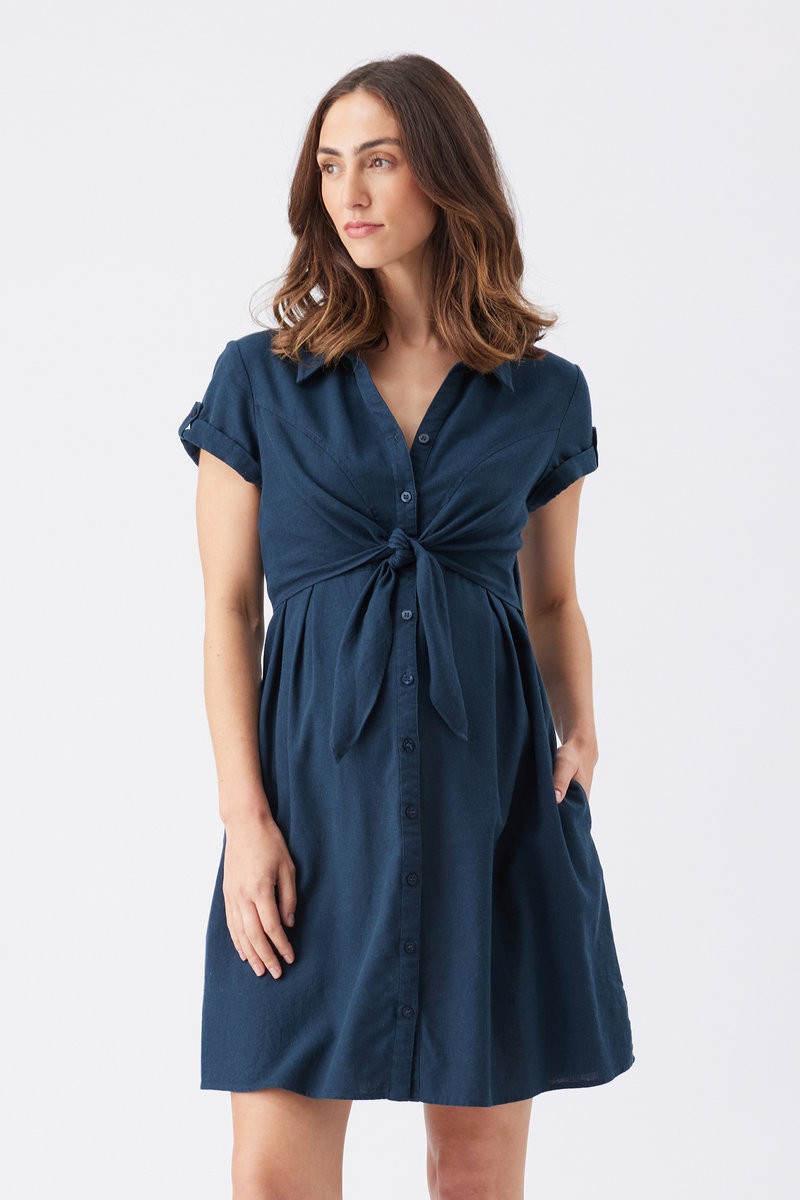 Colette Tie Up Linen Dress – Image 5