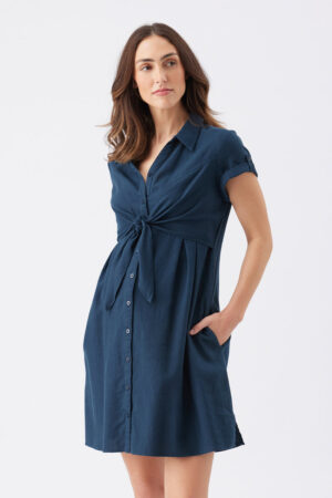 Colette Tie Up Linen Dress