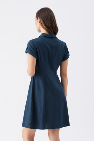 Colette Tie Up Linen Dress