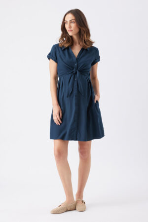 Colette Tie Up Linen Dress