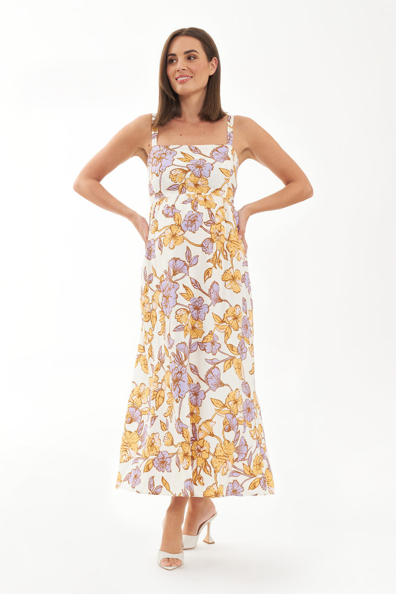 Maya Tie Back Linen Dress