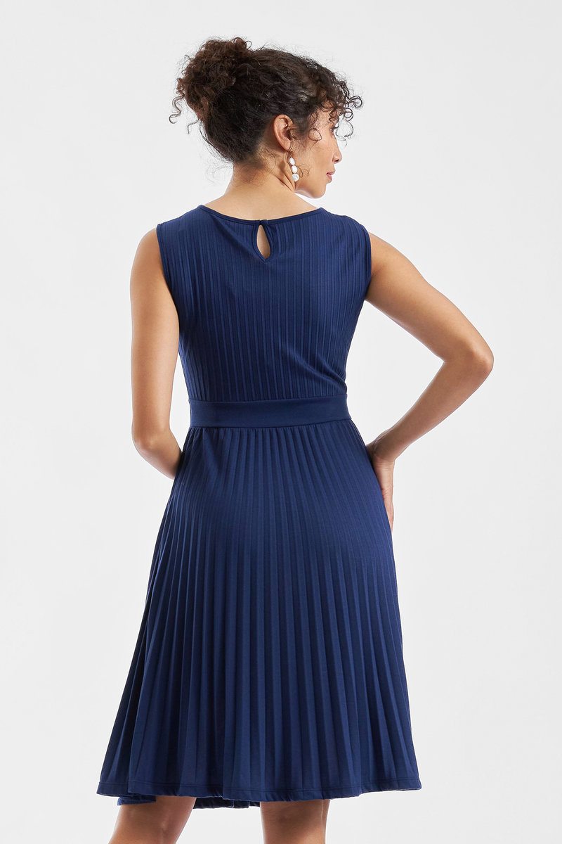 Knife Pleat Dress - Round Neck – Image 3