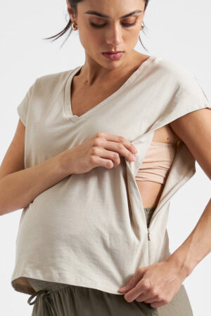 Marly Zip Nursing Tee